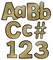 Carson Dellosa 219-Piece Gold Glitter Cutout Letters, 4" Upper and Lowercase Alphabet, Numbers, Punctuation, and Symbols for Bulletin Board, Posterboard, Party, and Classroom Decor